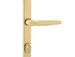 2 Star High Security Door Handle Polished Gold with Cylinder